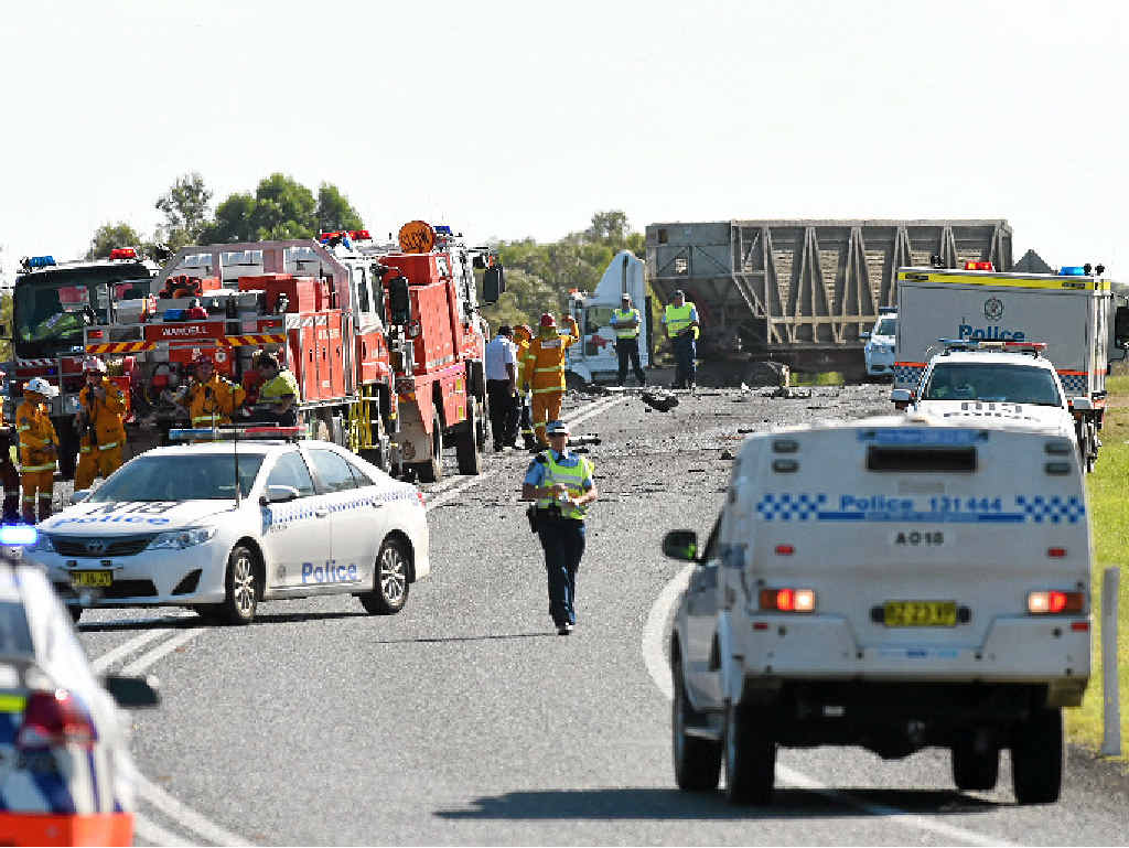 DOUBLE FATAL: Two people died in a three-vehicle accident 10 minutes south of Broadwater on the Pacific Highway. DOUBLE FATAL: Two people died in a three-vehicle accident 10 minutes south of Broadwater on the Pacific Highway.