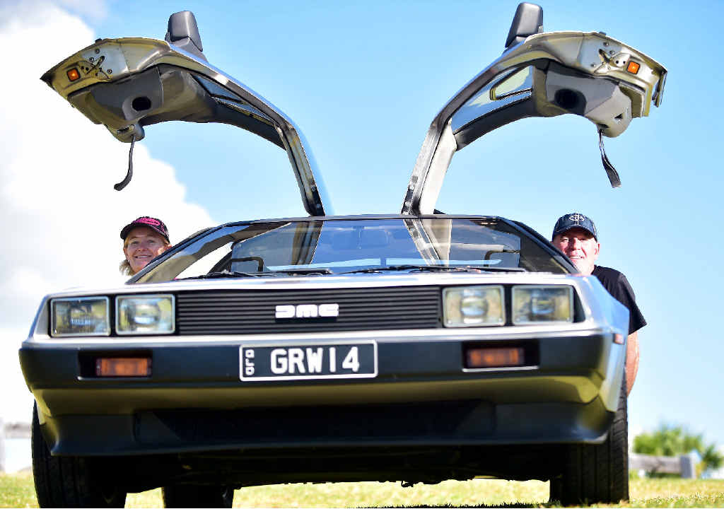 ICONIC CAR: Greg and Debbie Waters with their DeLorean sports car, made famous in the 1980s Back To The Future movie trilogy. ICONIC CAR: Greg and Debbie Waters with their DeLorean sports car, made famous in the 1980s Back To The Future movie trilogy.