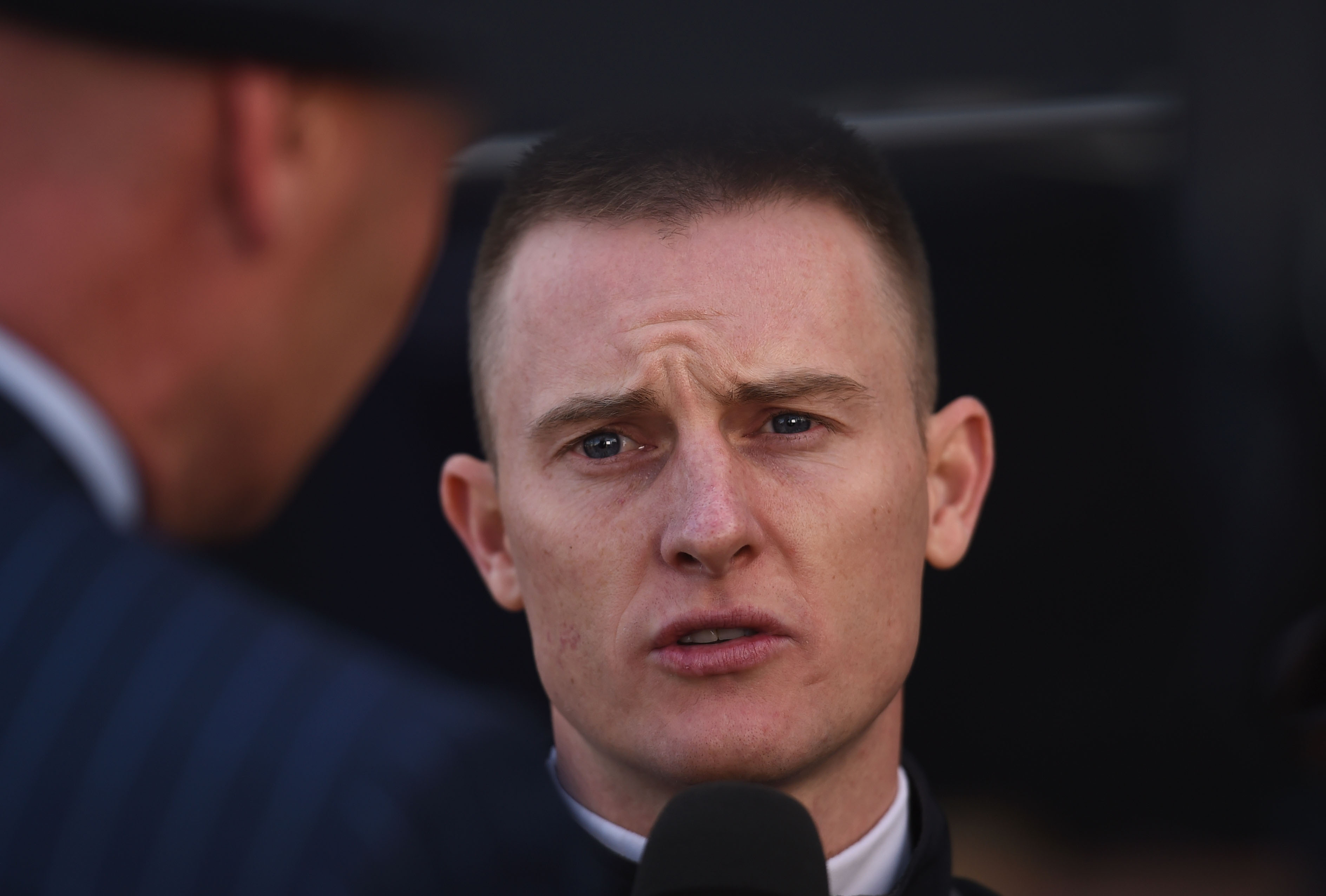 In the hot seat ... Zac Purton speaks to media during Caulfield Cup Day at Caulfield Racecourse on Saturday. (Photo by Vince Caligiuri/Getty Images) In the hot seat ... Zac Purton speaks to media during Caulfield Cup Day at Caulfield Racecourse on Saturday. (Photo by Vince Caligiuri/Getty Images)