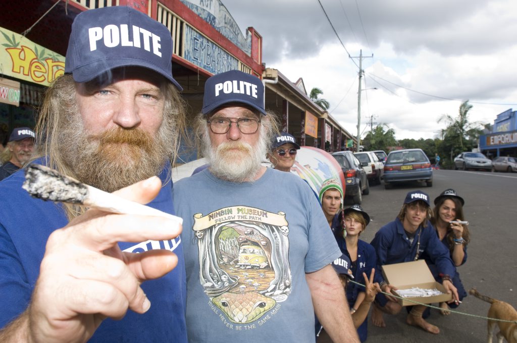 Max Stone and Michael Balderstone, pose for a portait out the front of the Hemp Embassy and Hemp bar. Max Stone and Michael Balderstone, pose for a portait out the front of the Hemp Embassy and Hemp bar.