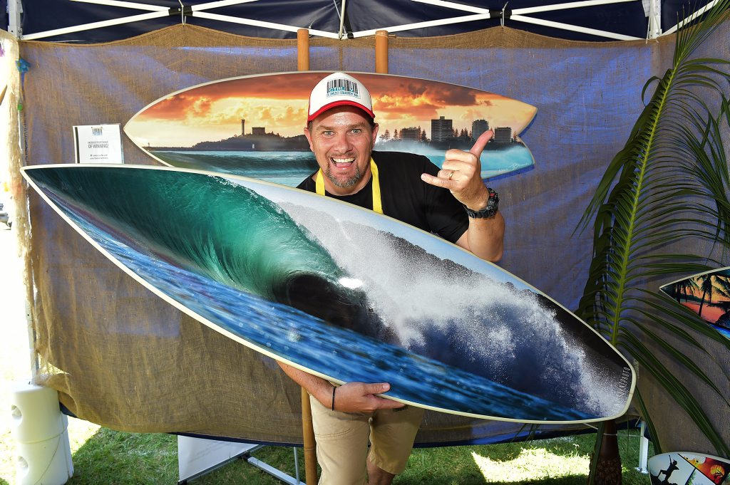 Sunshine Coast Home Show and Caravan, Camping and Boating Expo at Kawana. Dave West from CTRL V surfboard art. Photo: Warren Lynam / Sunshine Coast Daily Sunshine Coast Home Show and Caravan, Camping and Boating Expo at Kawana. Dave West from CTRL V surfboard art. Photo: Warren Lynam / Sunshine Coast Daily