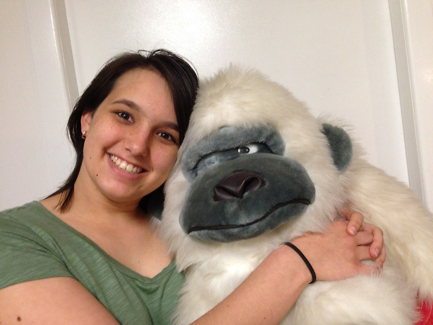 GARAGE GORILLA: Samantha Kohl snuggles up with family favourite Gorr Rilla. He’s a great ape, but he only joined the Grey troop after a garage sale triumph of haggling and timing. GARAGE GORILLA: Samantha Kohl snuggles up with family favourite Gorr Rilla. He’s a great ape, but he only joined the Grey troop after a garage sale triumph of haggling and timing.