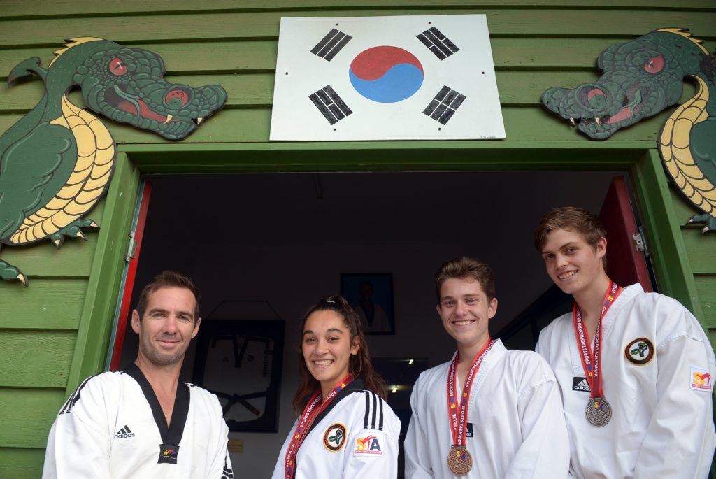 MEDAL HAUL: ASP Taekwondo head instructor Tim Annett, Jess Borg, Cody Ey and Elijah Tandy recently returned from 2015 Australian National Championships. Photo: Max Fleet / NewsMail MEDAL HAUL: ASP Taekwondo head instructor Tim Annett, Jess Borg, Cody Ey and Elijah Tandy recently returned from 2015 Australian National Championships. Photo: Max Fleet / NewsMail