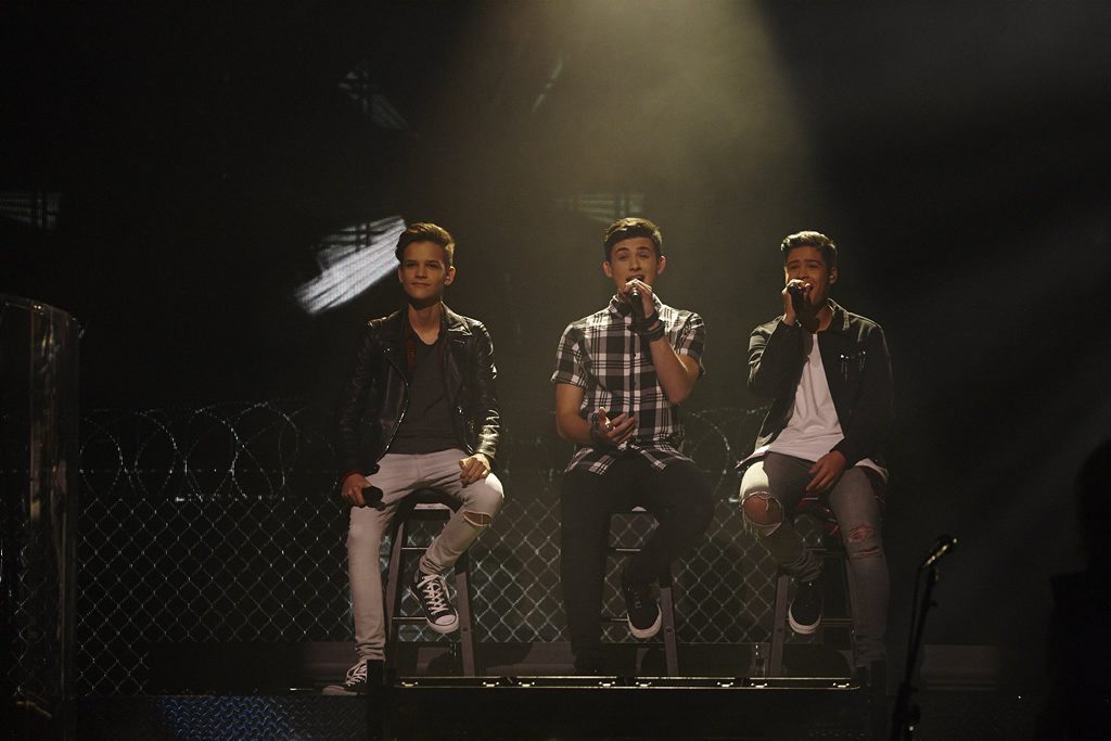 In Stereo performs during rock week on The X Factor. In Stereo performs during rock week on The X Factor.