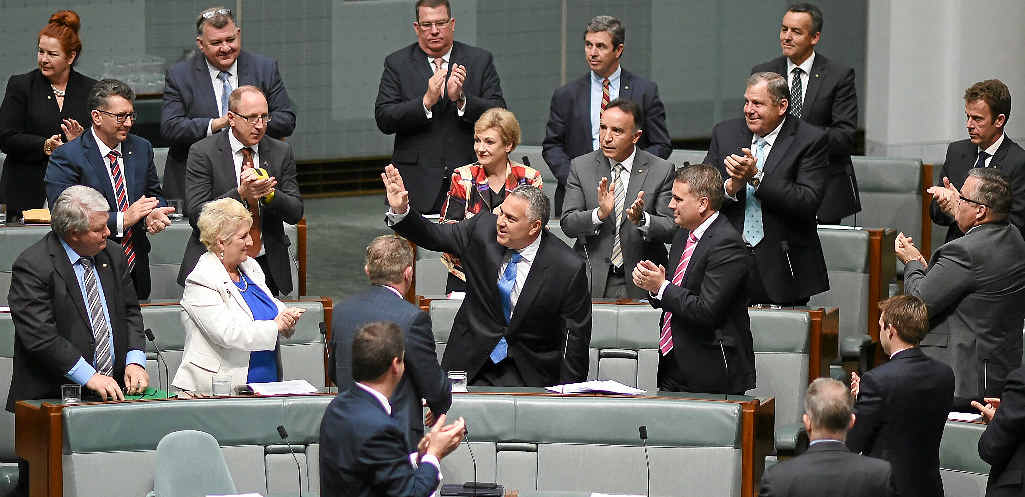 PLUM JOB AWAITS: Joe Hockey receives a standing ovation after giving his valedictory speech in the House of Representatives yesterday. PLUM JOB AWAITS: Joe Hockey receives a standing ovation after giving his valedictory speech in the House of Representatives yesterday.