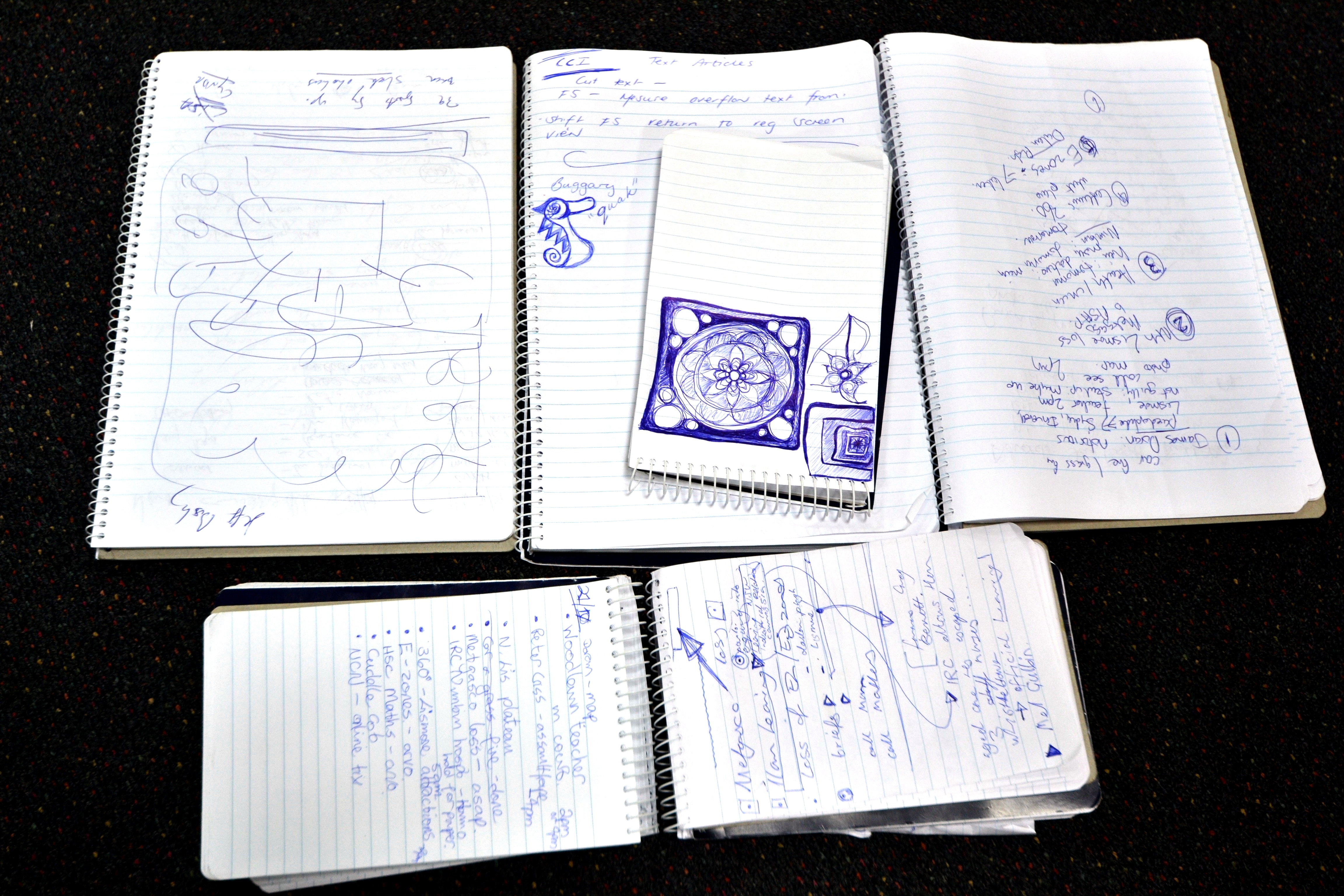 The range of notes and artwork made by The Northern Star journalists while discussing the news The range of notes and artwork made by The Northern Star journalists while discussing the news