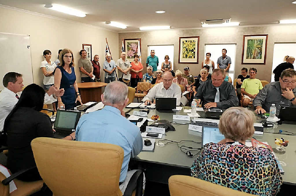 TAKE OFF: Whitsunday Regional Council mayor Jennifer Whitney opens the special meeting to discuss the Whitsunday Coast Airport in Proserpine today. Photo Matthew Newton / The Guardian TAKE OFF: Whitsunday Regional Council mayor Jennifer Whitney opens the special meeting to discuss the Whitsunday Coast Airport in Proserpine today. Photo Matthew Newton / The Guardian