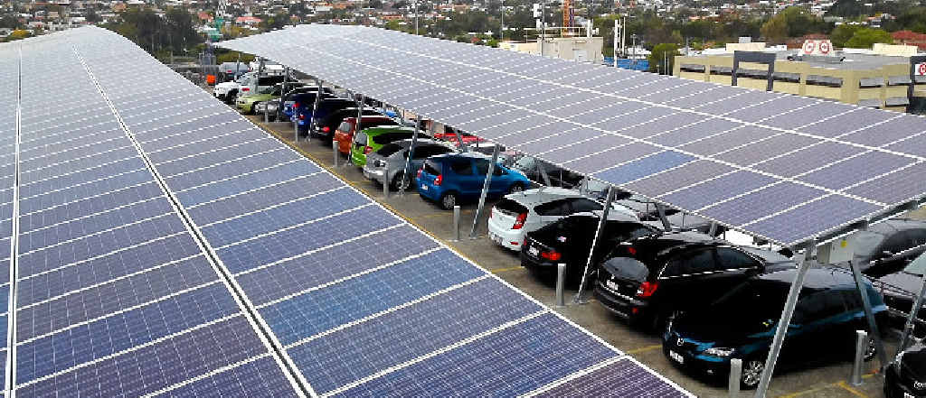 WAY OF THE FUTURE: A solar carport in Brisbane is the first of its kind in Australia. WAY OF THE FUTURE: A solar carport in Brisbane is the first of its kind in Australia.