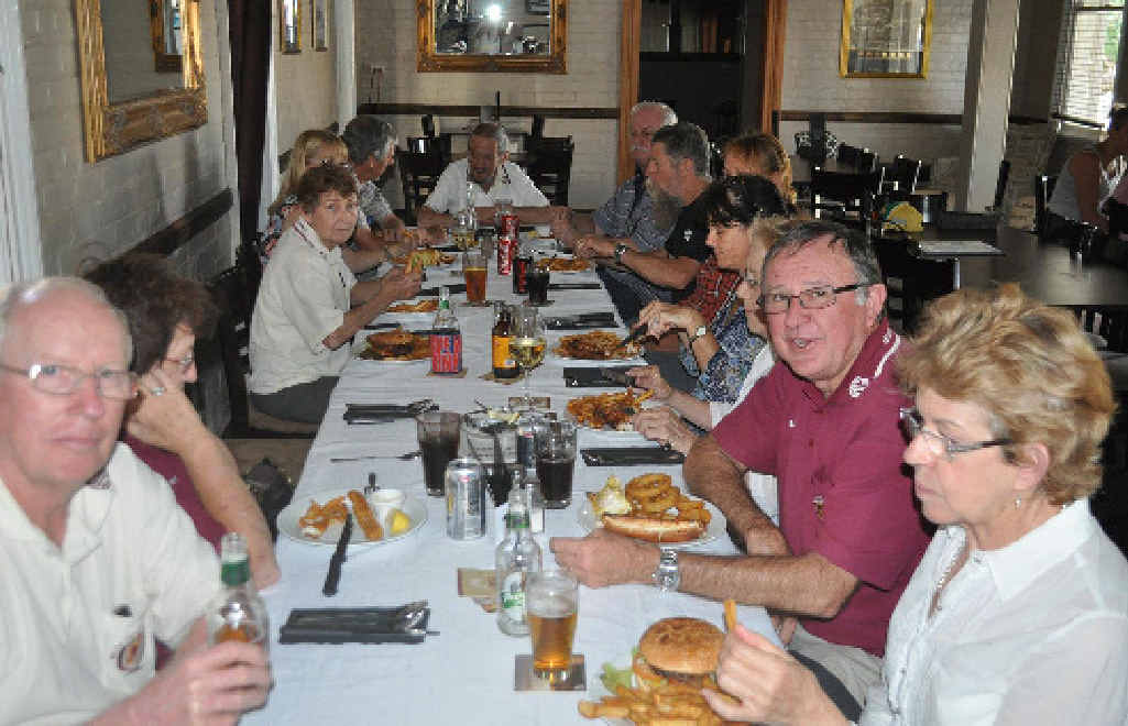 UP THE MOUNT: MG Car Club of Queensland Capricorn Chapter gather for lunch at the Mount Morgan Grand Hotel. UP THE MOUNT: MG Car Club of Queensland Capricorn Chapter gather for lunch at the Mount Morgan Grand Hotel.