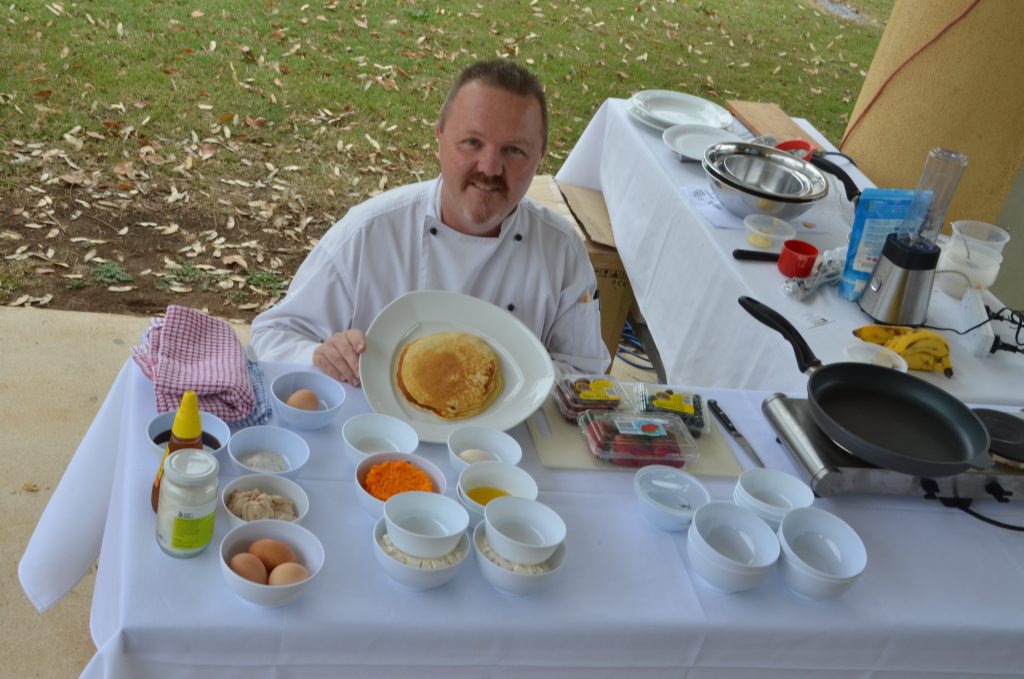 Jason Ford said there was more to put on pancakes than maple syrup.Photo Barclay White / South Burnett Times Jason Ford said there was more to put on pancakes than maple syrup.Photo Barclay White / South Burnett Times