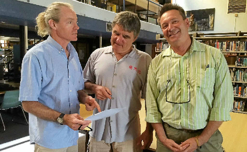 From left: Patrick Byrnes, Mark Willacy, and Andrew Playford talk about Gonski programs in their school From left: Patrick Byrnes, Mark Willacy, and Andrew Playford talk about Gonski programs in their school