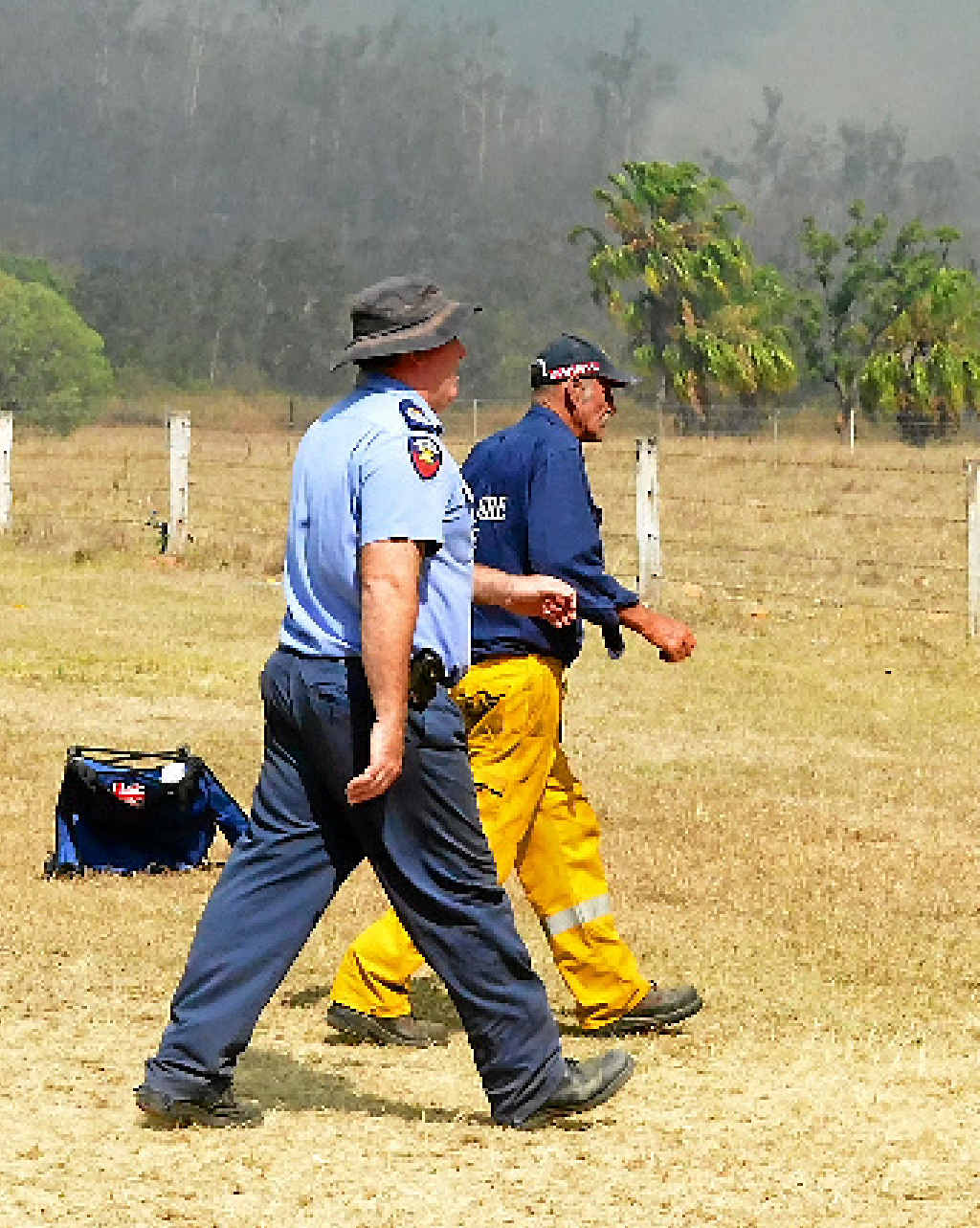 Fire crews attend a fire at Mt Chalmers on October 26 Fire crews attend a fire at Mt Chalmers on October 26
