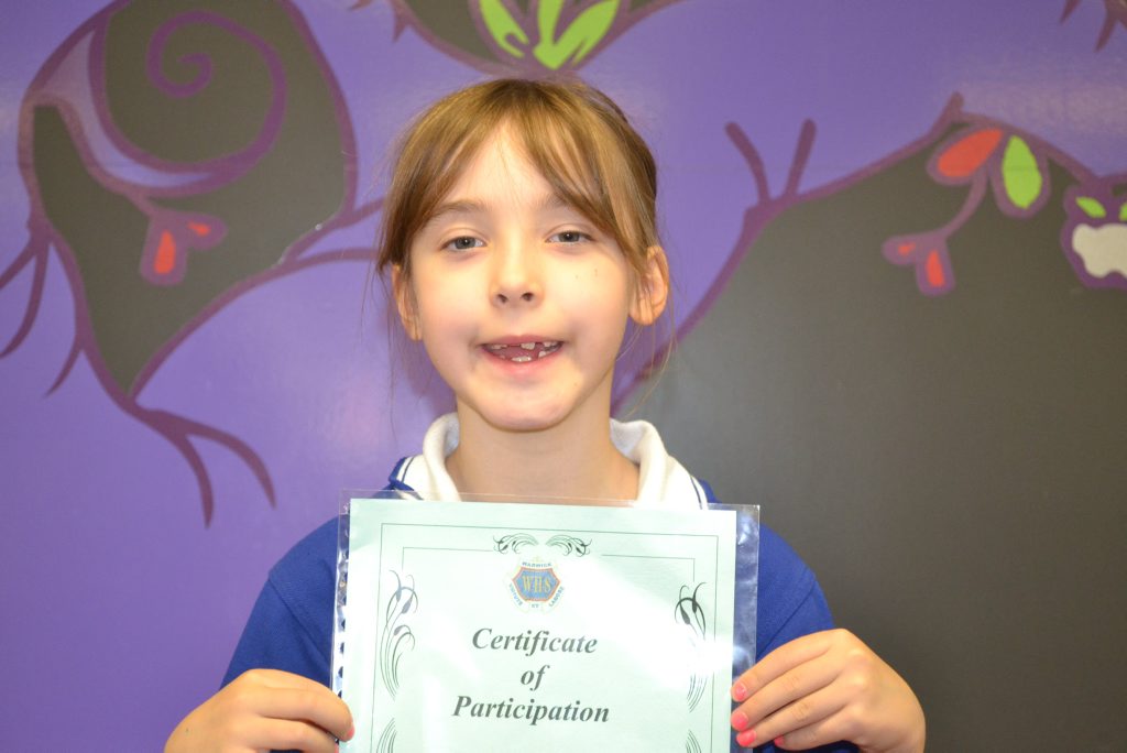 Felicity Carvosso was proud to participate in the Reading Extravaganza. Photo Paige Ashby / Warwick Daily News