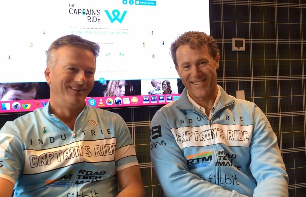 Cricket legend Steve Waugh and paralympian John Maclean prepare to cycle from Sydney to Byron Bay as part of the Steve Waugh Foundation's Captain's Ride to raise money and awareness about rare diseases. Photo Chris Calcino Cricket legend Steve Waugh and paralympian John Maclean prepare to cycle from Sydney to Byron Bay as part of the Steve Waugh Foundation's Captain's Ride to raise money and awareness about rare diseases. Photo Chris Calcino
