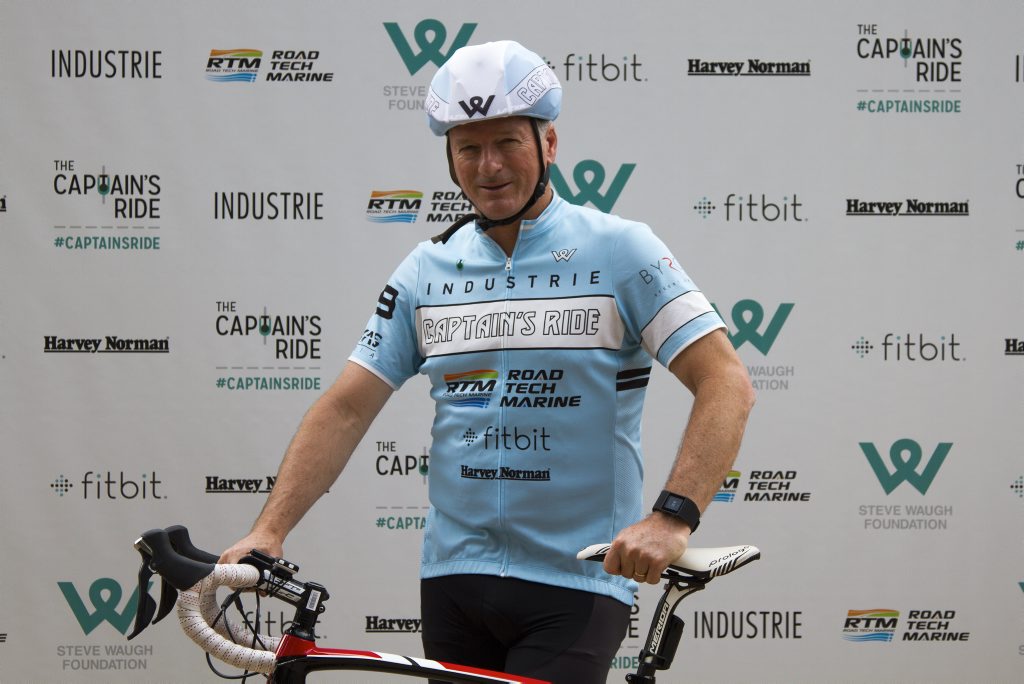 Cricket legend Steve Waugh prepares to cycle from Sydney to Byron Bay as part of the Steve Waugh Foundation's Captain's Ride to raise money and awareness about rare diseases. Photo Contributed Cricket legend Steve Waugh prepares to cycle from Sydney to Byron Bay as part of the Steve Waugh Foundation's Captain's Ride to raise money and awareness about rare diseases. Photo Contributed