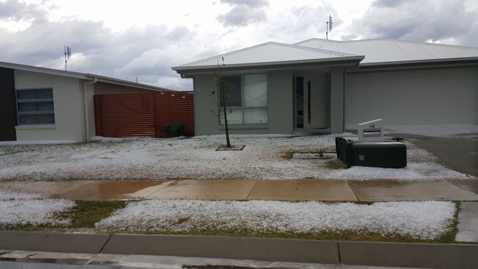 Hail in the streets of Chinchilla. Hail in the streets of Chinchilla.