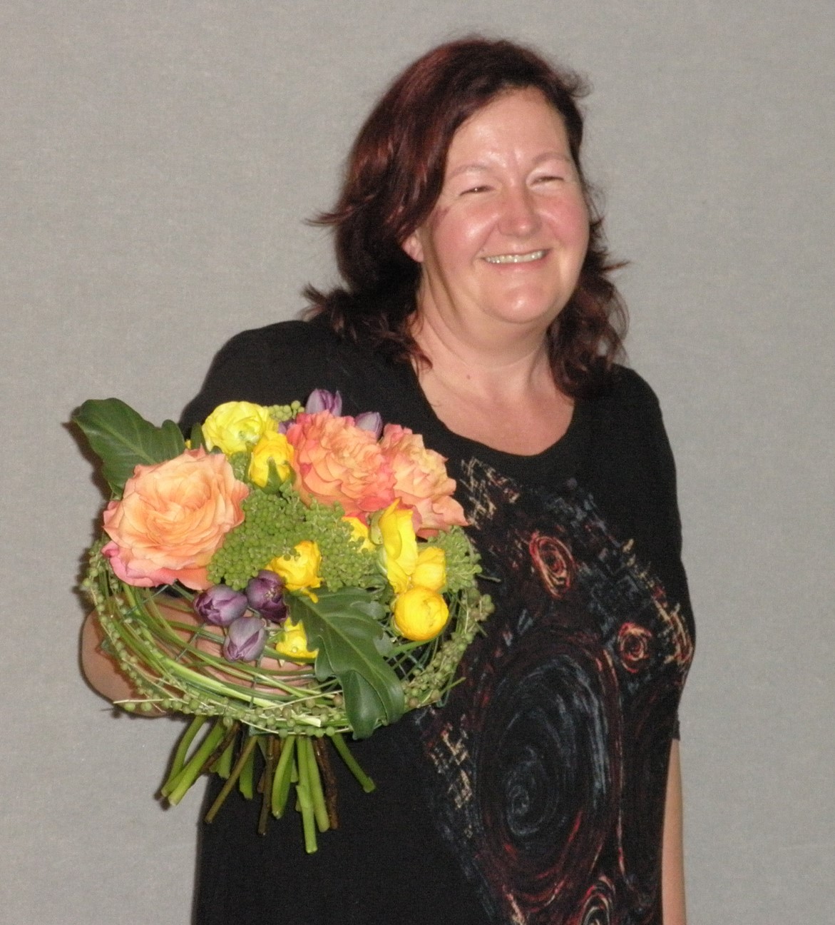 Andrea Connor holds one of the modern bouquets she demonstrated to members of the Floral Art society of Queensland.
Andrea Connor holds one of the modern bouquets she demonstrated to members of the Floral Art society of Queensland.