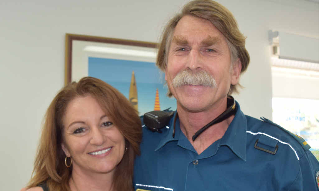 Roxy Garrow with Jeffrey Kolb, the critical care paramedic who helped save her life. Roxy Garrow with Jeffrey Kolb, the critical care paramedic who helped save her life.