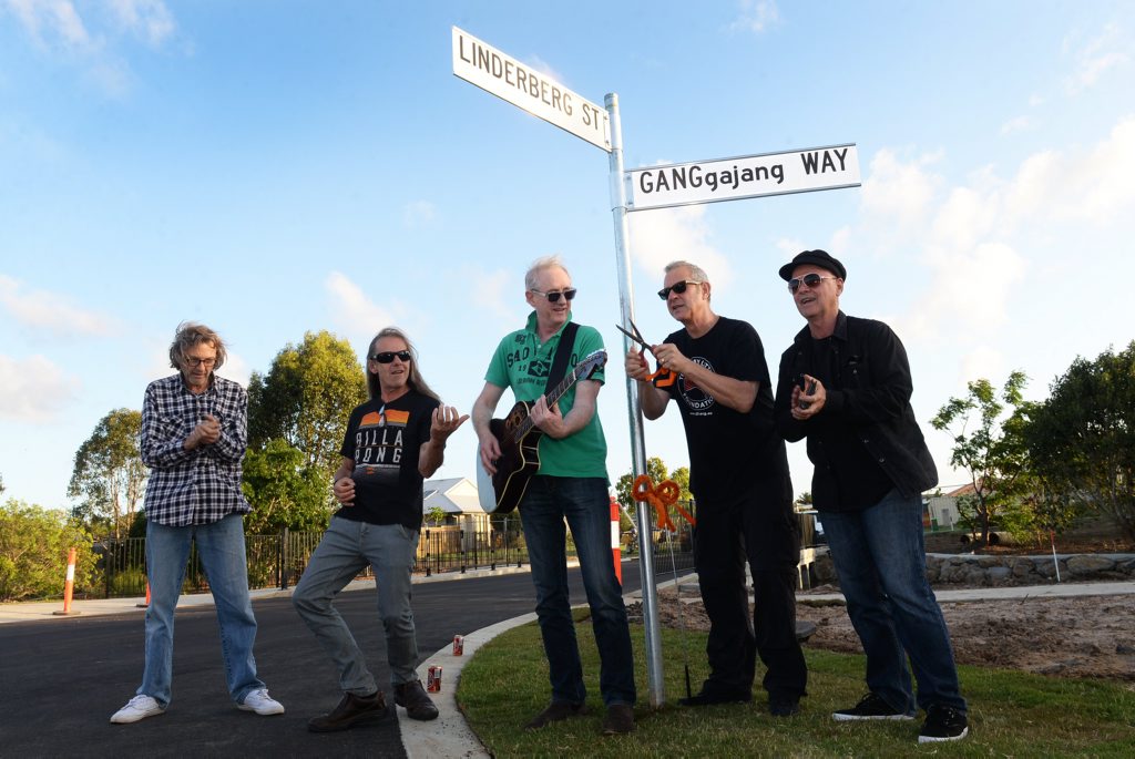 GANGGAJANG WAY: Peter Willersdorf, Robbie James, Mark Cal Callaghan, Buzz Bidstrup and Geoff Stapleton. Photo: Mike Knott / NewsMail GANGGAJANG WAY: Peter Willersdorf, Robbie James, Mark Cal Callaghan, Buzz Bidstrup and Geoff Stapleton. Photo: Mike Knott / NewsMail