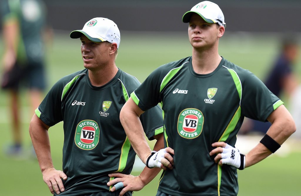 Under new management ... Australia's David Warner and Steve Smith (right). Photo: Saeed Khan/AAP Image. Under new management ... Australia's David Warner and Steve Smith (right). Photo: Saeed Khan/AAP Image.