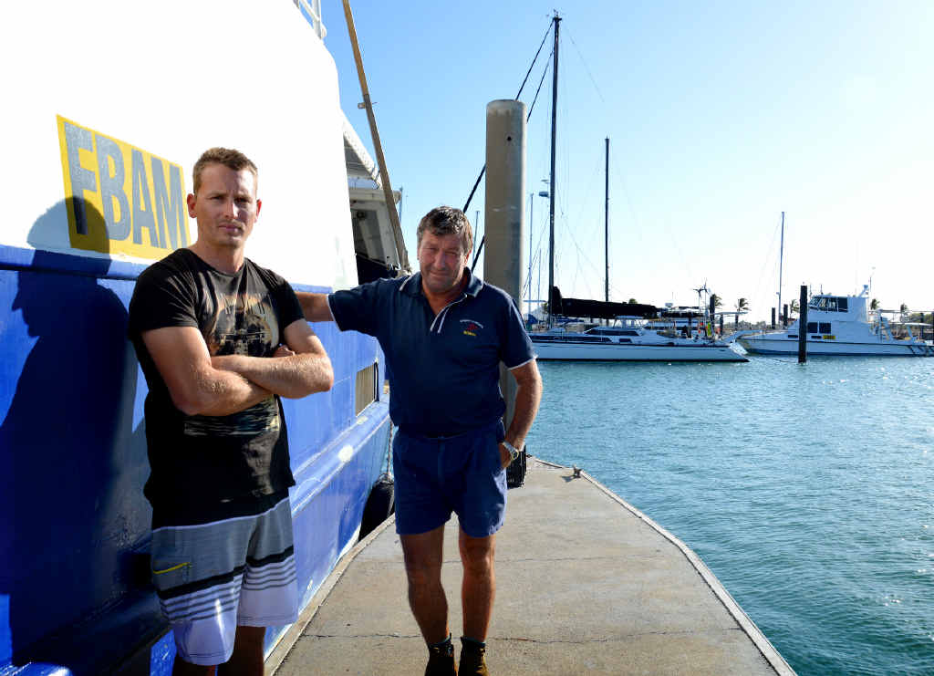 CONCERNS: Bowen commercial fisherman Travis Rynn and Arabon Seafood’s owner Terry Must. CONCERNS: Bowen commercial fisherman Travis Rynn and Arabon Seafood’s owner Terry Must.