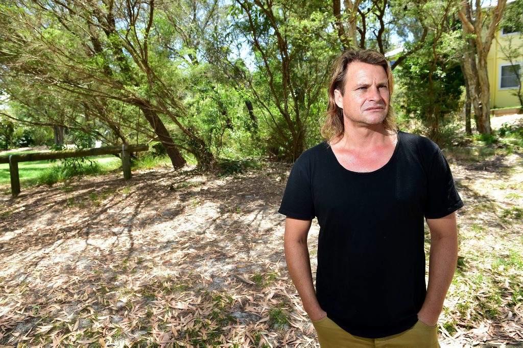 SHAKEN UP: Neighbour Allen Claridge at the scene where 14-year-old Isaac Stern was badly burnt in an incident at Sunrise Beach on Saturday night. SHAKEN UP: Neighbour Allen Claridge at the scene where 14-year-old Isaac Stern was badly burnt in an incident at Sunrise Beach on Saturday night.