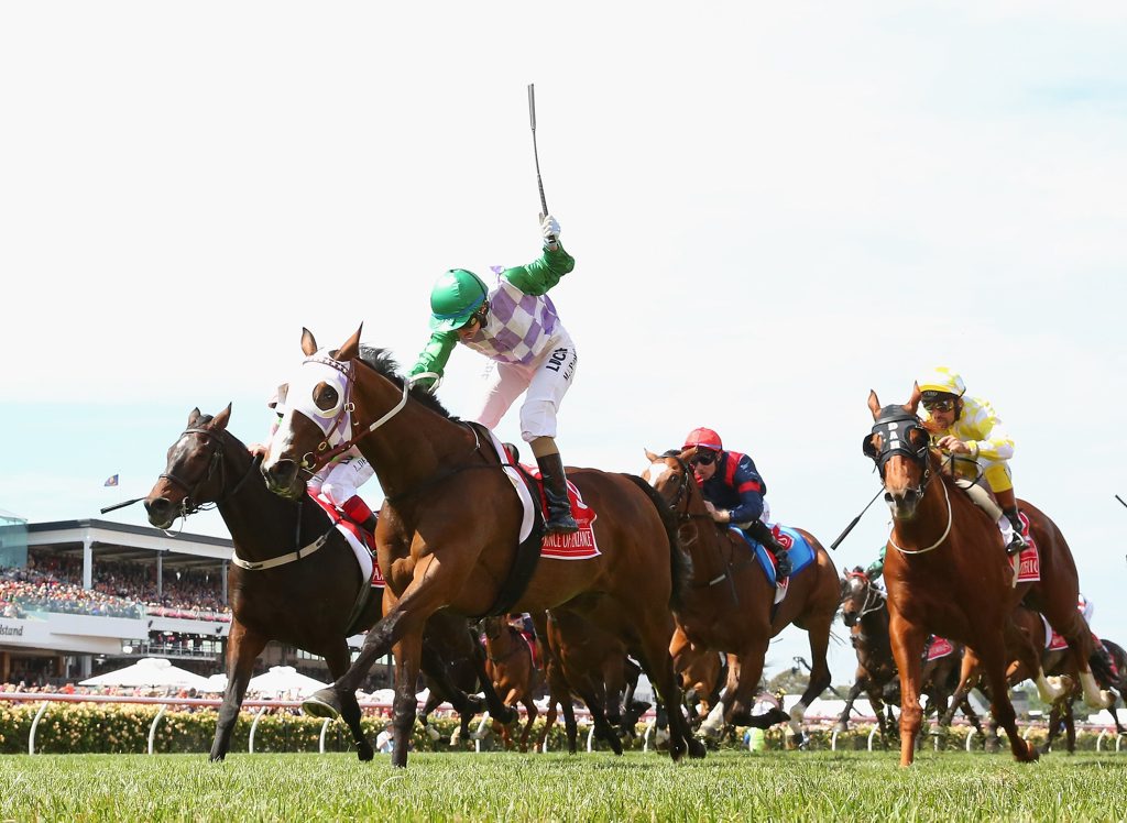 Michelle Payne rides Prince of Penzance to win the Melbourne Cup on Melbourne Cup Day at Flemington Racecourse. Photo: Robert Cianflone/Getty Images. Michelle Payne rides Prince of Penzance to win the Melbourne Cup on Melbourne Cup Day at Flemington Racecourse. Photo: Robert Cianflone/Getty Images.