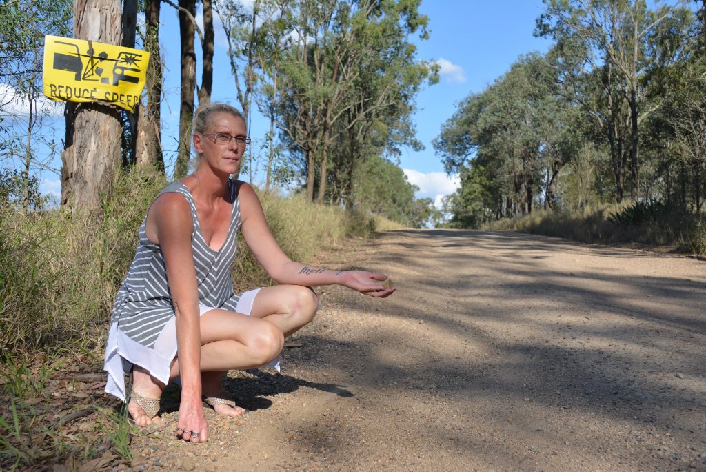 Runnymede's Candice William's is fed up with the poor condition of roads. Photo Kate Darvall/ South Burnett Times Runnymede's Candice William's is fed up with the poor condition of roads. Photo Kate Darvall/ South Burnett Times
