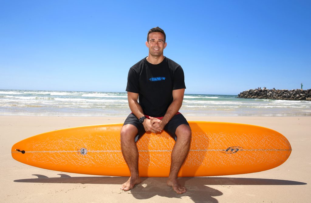 Nat Daley was surfing with his brothers Joel and Jye when they saw a great white shark come out of the water 100m away from them. Nat Daley was surfing with his brothers Joel and Jye when they saw a great white shark come out of the water 100m away from them.