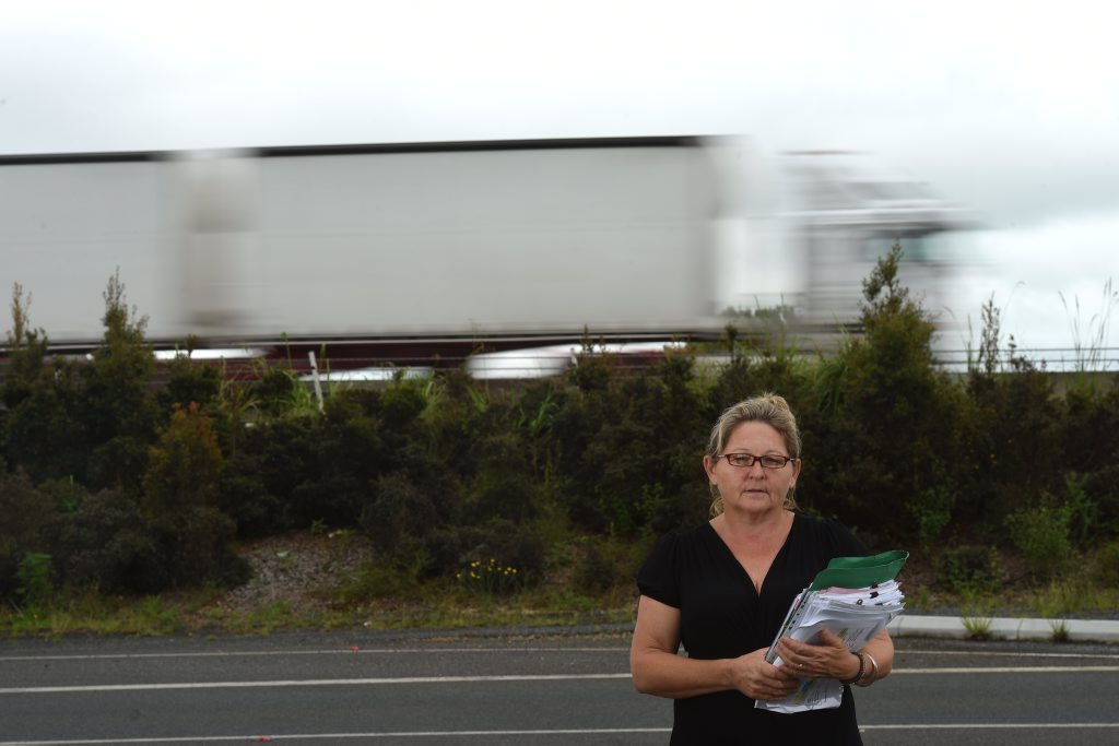 Tracey Gysling is fed up with being given the run around after noise from the Pacific Motorway has made living conditions unbearable. Photo Marc Stapelberg / The Northern Star Tracey Gysling is fed up with being given the run around after noise from the Pacific Motorway has made living conditions unbearable. Photo Marc Stapelberg / The Northern Star