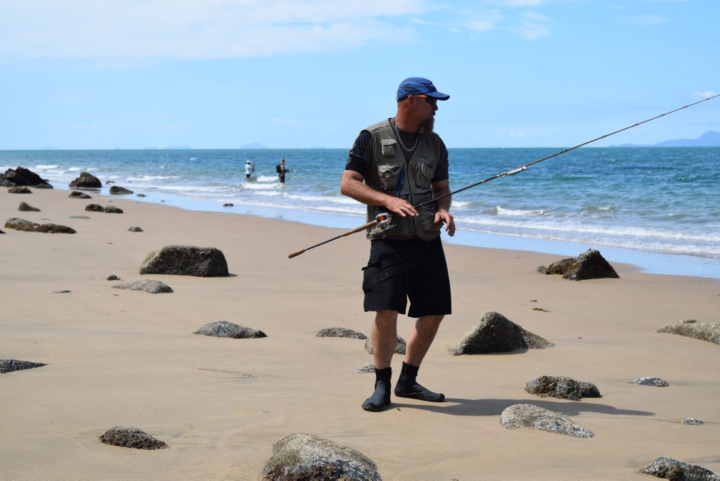 Arran Fletcher at Blacks Beach where he said he spotted a 5 metre crocodile. Arran Fletcher at Blacks Beach where he said he spotted a 5 metre crocodile.