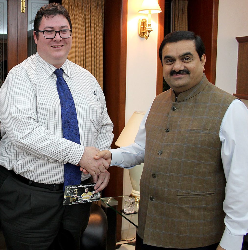 Dawson MP George Christensen with Adani Group chairman Gautam Adani. Dawson MP George Christensen with Adani Group chairman Gautam Adani.