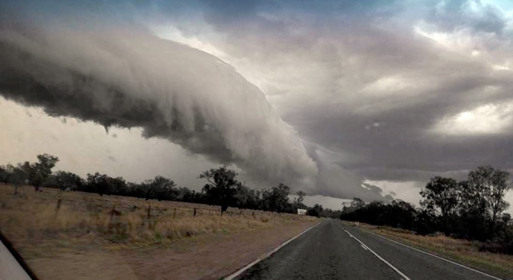 Storm cloud Gore Highway. A couple from melbourne were in their car on the highway when it was struck by lightning. Photo Contributed Storm cloud Gore Highway. A couple from melbourne were in their car on the highway when it was struck by lightning. Photo Contributed
