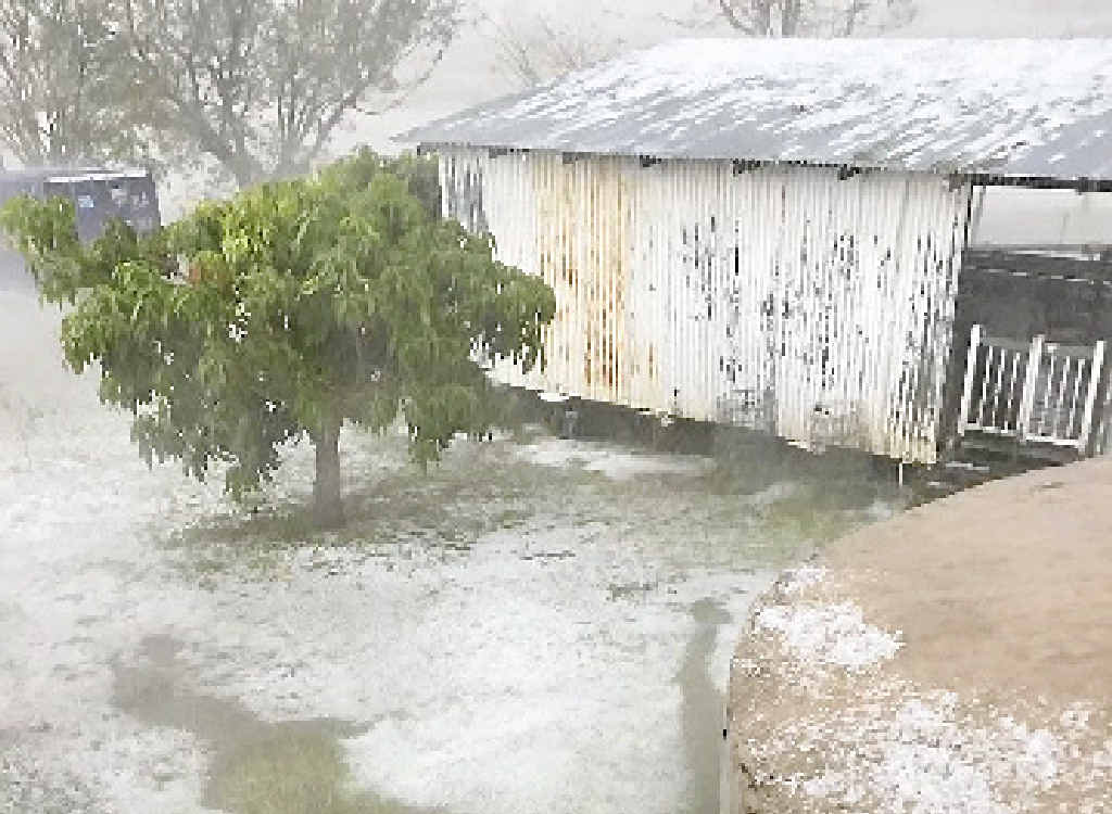 A blanket of white ice covered the grounds of properties in and around Calliope. A blanket of white ice covered the grounds of properties in and around Calliope.