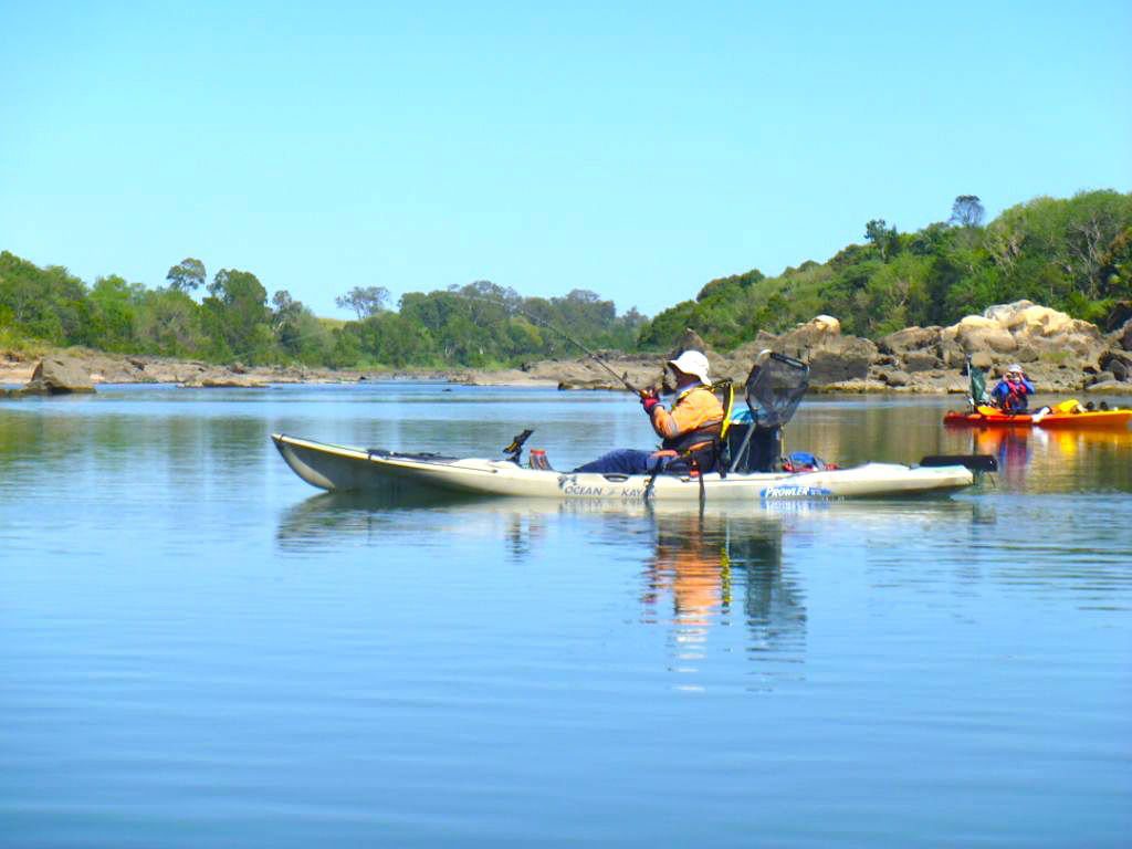 Scott Brodie connected to a large saltwater barramundi last month. Scott Brodie connected to a large saltwater barramundi last month.