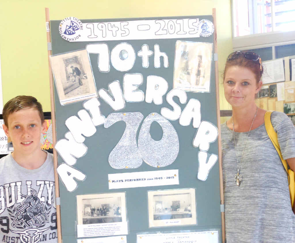 IN AWE: Ronan Powell and Samantha Dawes attend the Rockhampton Little Theatre memorabilia display. IN AWE: Ronan Powell and Samantha Dawes attend the Rockhampton Little Theatre memorabilia display.
