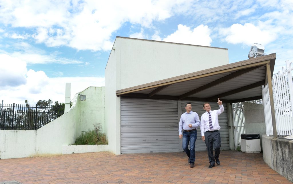 GIVE US THE KEYS: Cr Andrew Antoniolli and Ipswich Mayor Paul Pisasale at the site of the former transit centre. GIVE US THE KEYS: Cr Andrew Antoniolli and Ipswich Mayor Paul Pisasale at the site of the former transit centre.