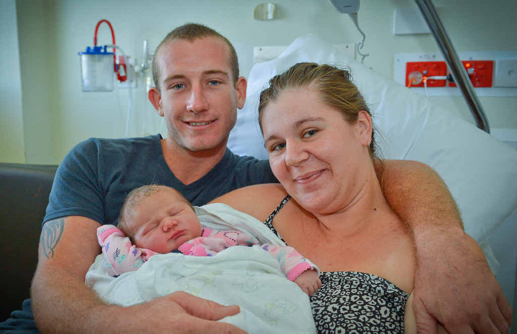 Savannah Oriel Marree Larsen --- born 6.11pm November 9 at the Gladstone Base Hospital --- had her name very early on. She’s pictured with mum Mikkayla Hausheer and dad Ethan Larsen. Savannah Oriel Marree Larsen --- born 6.11pm November 9 at the Gladstone Base Hospital --- had her name very early on. She’s pictured with mum Mikkayla Hausheer and dad Ethan Larsen.