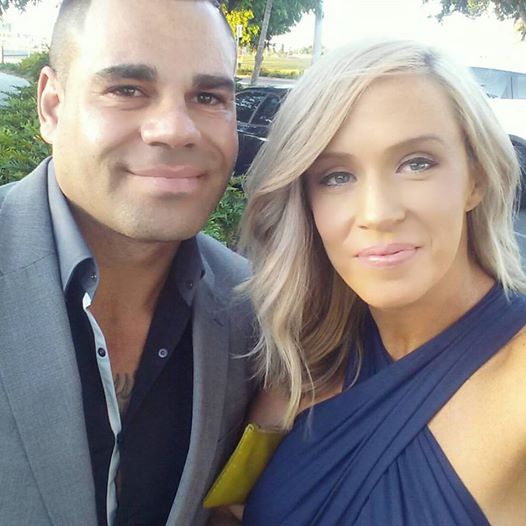 Former Brisbane Lion Albert Proud with partner Richelle Kadadi. Source: Facebook Former Brisbane Lion Albert Proud with partner Richelle Kadadi. Source: Facebook