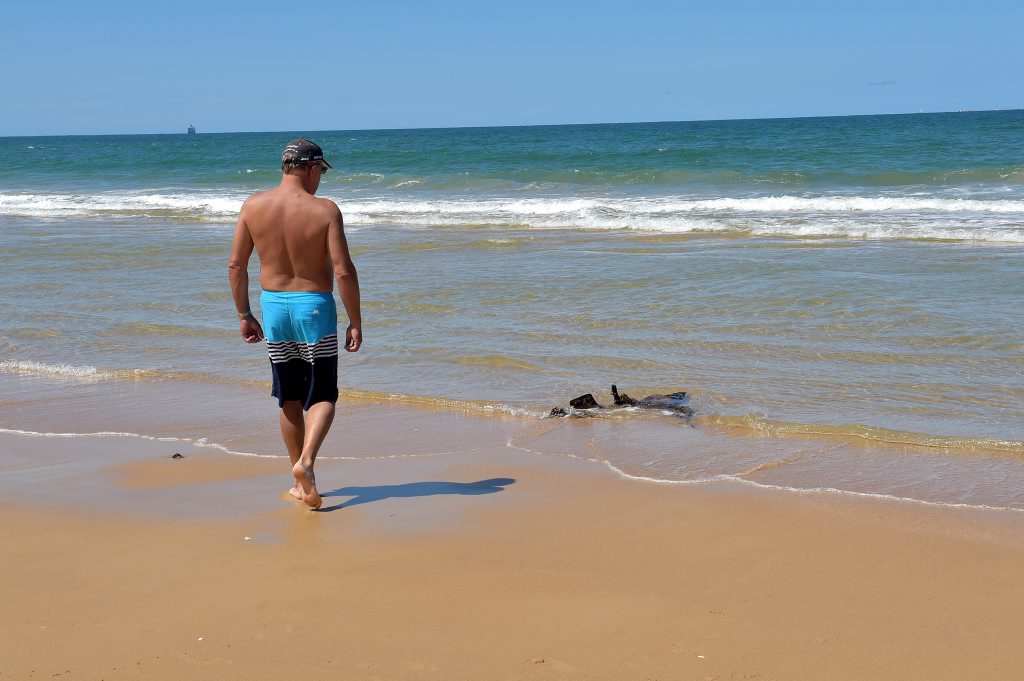 Reappearance of the Dicky shipwreck. It was firsty noticed on Saturday (07/11/15 )by beach goers Photo: Warren Lynam / Sunshine Coast Daily Reappearance of the Dicky shipwreck. It was firsty noticed on Saturday (07/11/15 )by beach goers Photo: Warren Lynam / Sunshine Coast Daily