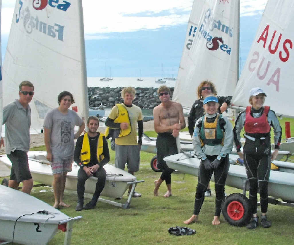LOCAL TALENT: Whitsunday off-beach sailors Tristram Mairs, Dan Townsend, Michael and David Chengody, Shannon Hart, Luke Mairs, Eva Lorenz and Jasmin Tickle. LOCAL TALENT: Whitsunday off-beach sailors Tristram Mairs, Dan Townsend, Michael and David Chengody, Shannon Hart, Luke Mairs, Eva Lorenz and Jasmin Tickle.