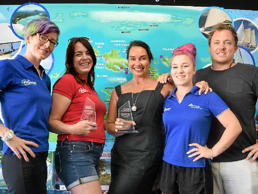 AWARD WINNING: Heather Knight, Gabby Shaw, Deb Brown, Shelby Rowe and James Spicer with the Best Visitor Destination and Best Destination awards. Photo: Kathryn Cygan AWARD WINNING: Heather Knight, Gabby Shaw, Deb Brown, Shelby Rowe and James Spicer with the Best Visitor Destination and Best Destination awards. Photo: Kathryn Cygan