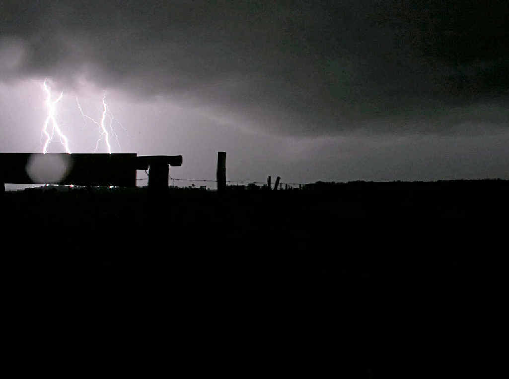 CHAOS: Local photographer David Barwell snapped this image of lightning shooting over Proserpine. CHAOS: Local photographer David Barwell snapped this image of lightning shooting over Proserpine.