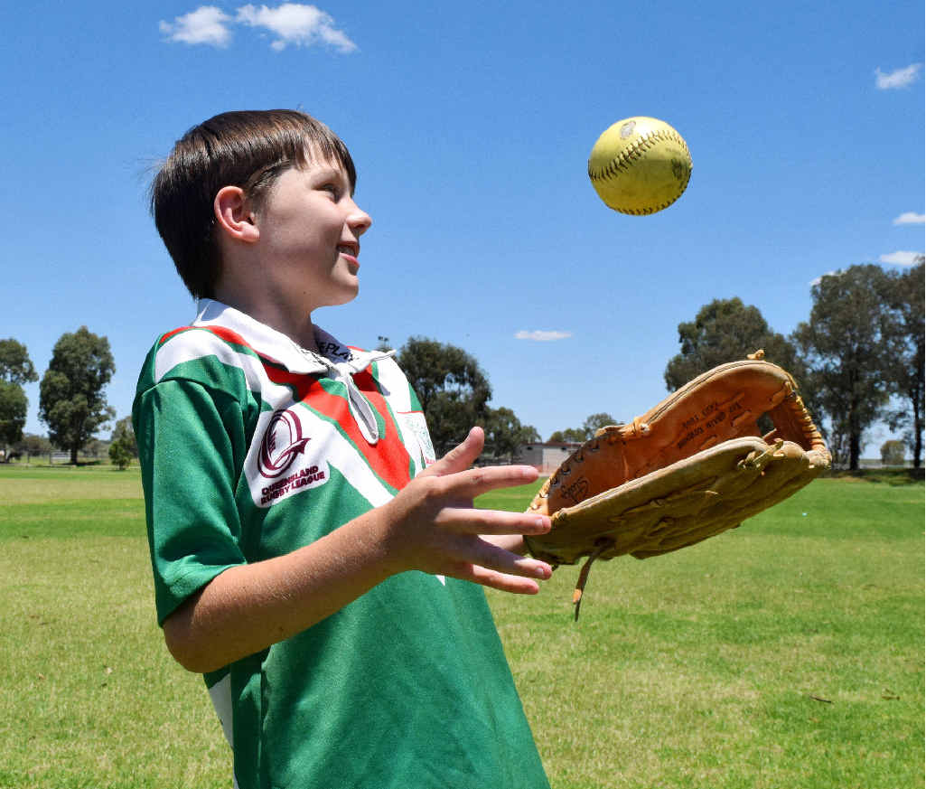 NEW OPTION: Mitchell’s Hayden Tate can’t wait to try out softball this week while he waits for the rugby league season to start again. NEW OPTION: Mitchell’s Hayden Tate can’t wait to try out softball this week while he waits for the rugby league season to start again.