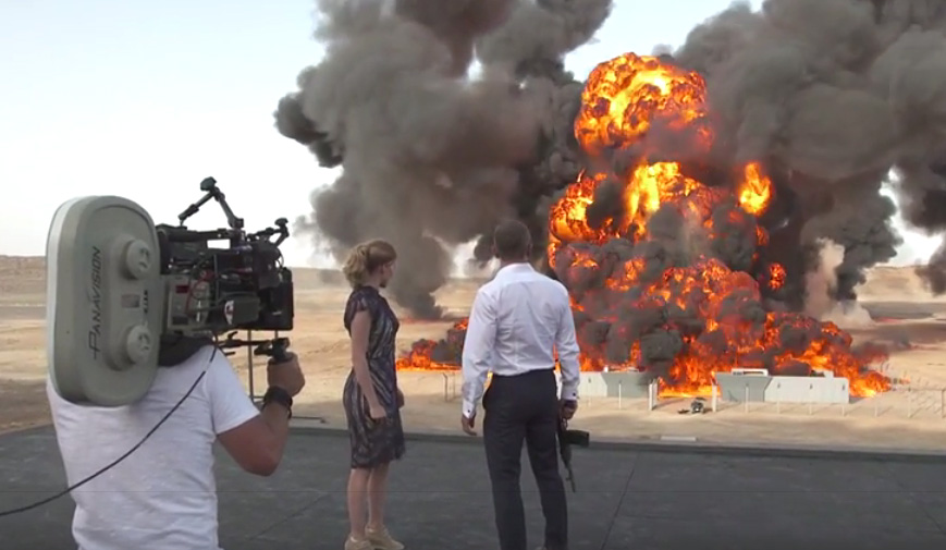 Lea Seydoux and Daniel Craig film a scene for the movie Spectre. Lea Seydoux and Daniel Craig film a scene for the movie Spectre.