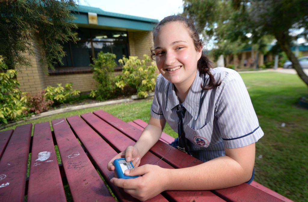 Cassidy Acutt has learned to manager her diabetes and lives life to the full. Photo: Chris Ison / The Morning Bulletin Cassidy Acutt has learned to manager her diabetes and lives life to the full. Photo: Chris Ison / The Morning Bulletin
