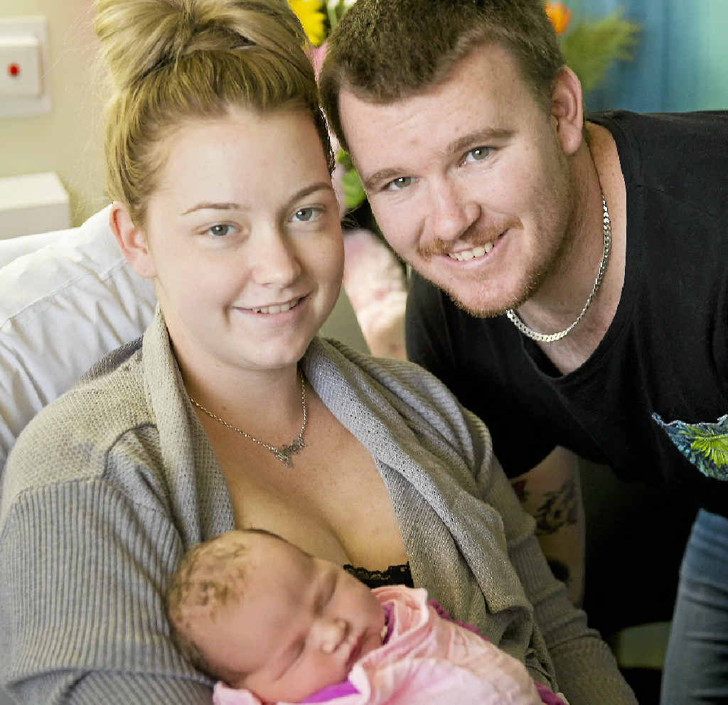 Hayley Antrobus and Blair Potts welcome their first child Ebony Leigh Potts. Born at Gladstone Hospital on November 10th, she weighed 3920g. Hayley Antrobus and Blair Potts welcome their first child Ebony Leigh Potts. Born at Gladstone Hospital on November 10th, she weighed 3920g.