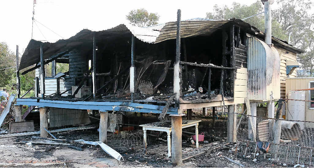 HOME LOST: A house in the Lockyer Valley was destroyed by fire on Wednesday night. HOME LOST: A house in the Lockyer Valley was destroyed by fire on Wednesday night.