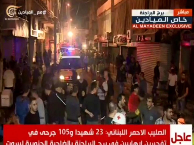 Stills from nearby the epicentre of the explosions Screengrab, via YouTube Stills from nearby the epicentre of the explosions Screengrab, via YouTube