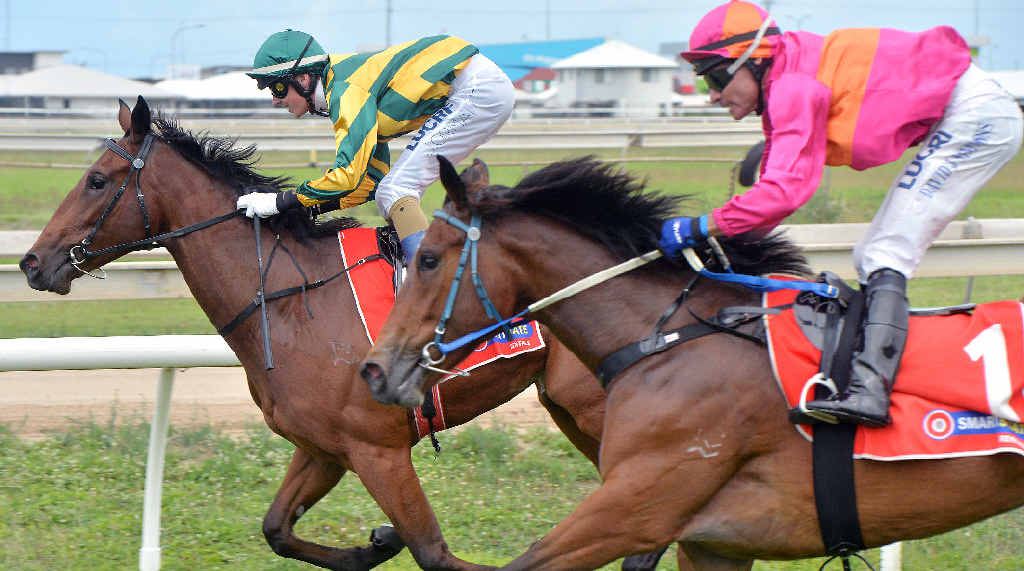 THE WINNER: Mackay-trained and Rocky owned horse Cyclone Aleysa won race one yesterday at the Mackay Turf Club. THE WINNER: Mackay-trained and Rocky owned horse Cyclone Aleysa won race one yesterday at the Mackay Turf Club.